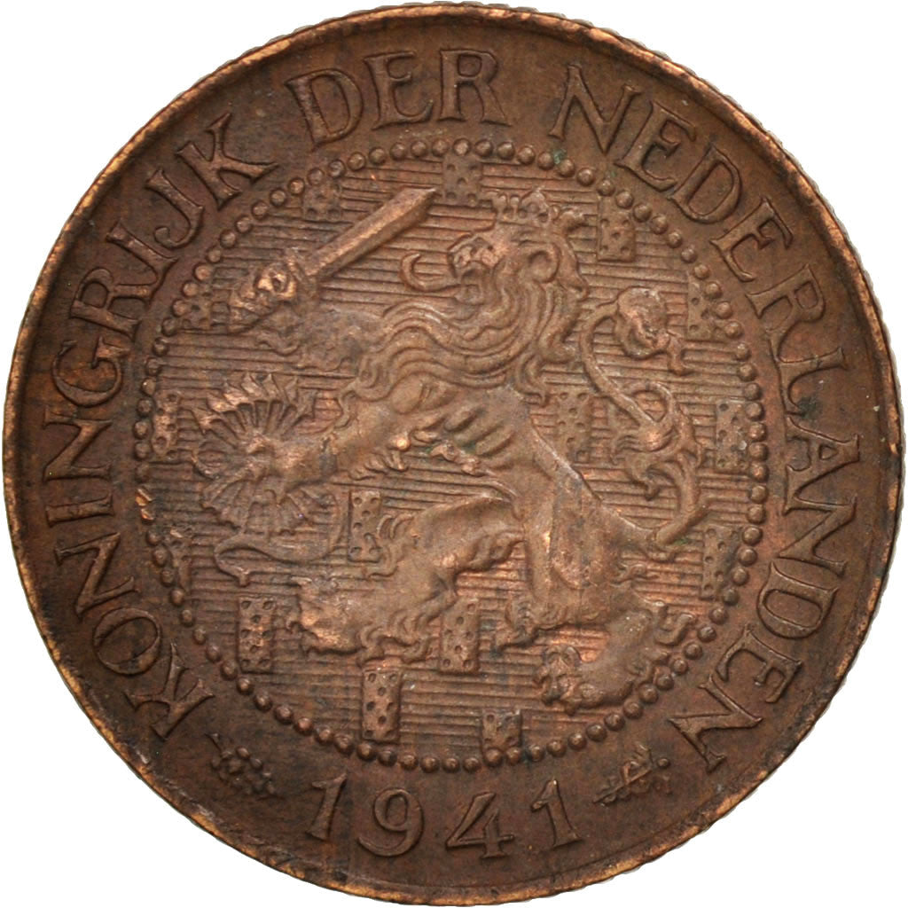 Netherlands Coin 1 Cent | Queen Wilhelmina | Lion | KM152 | 1913 - 1941