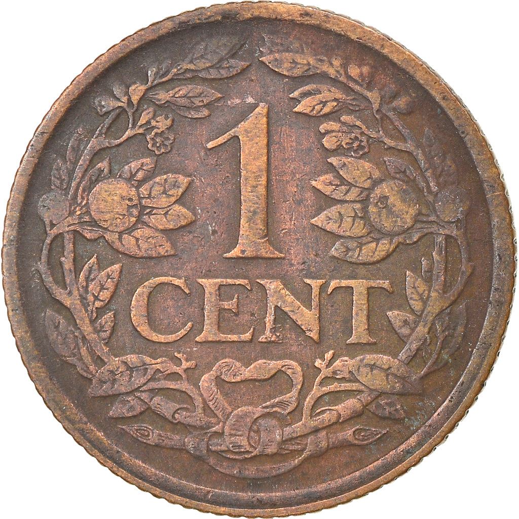 Netherlands Coin 1 Cent | Queen Wilhelmina | Lion | KM152 | 1913 - 1941