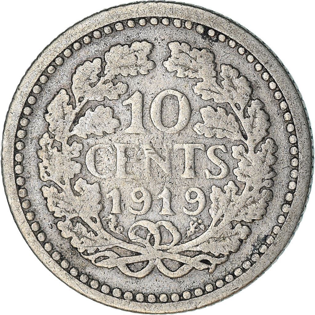 Netherlands Coin 10 Cents | Queen Wilhelmina | KM145 | 1910 - 1925