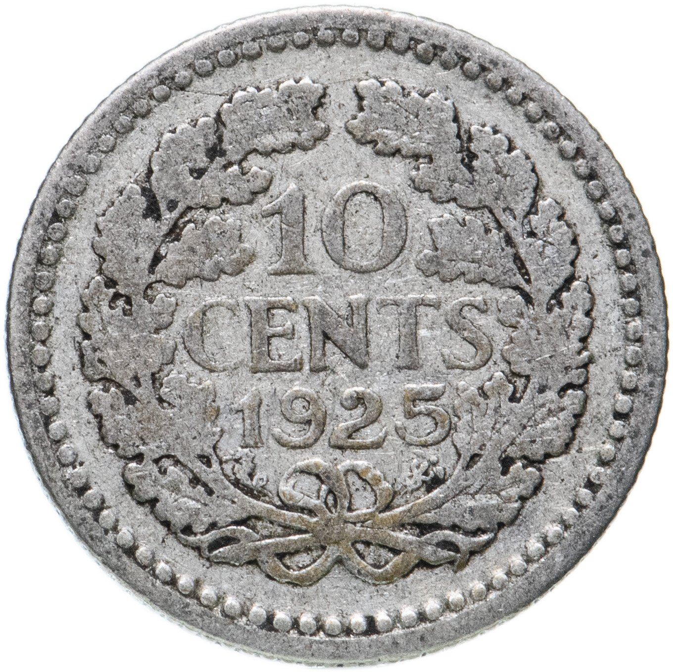 Netherlands Coin 10 Cents | Queen Wilhelmina | KM145 | 1910 - 1925