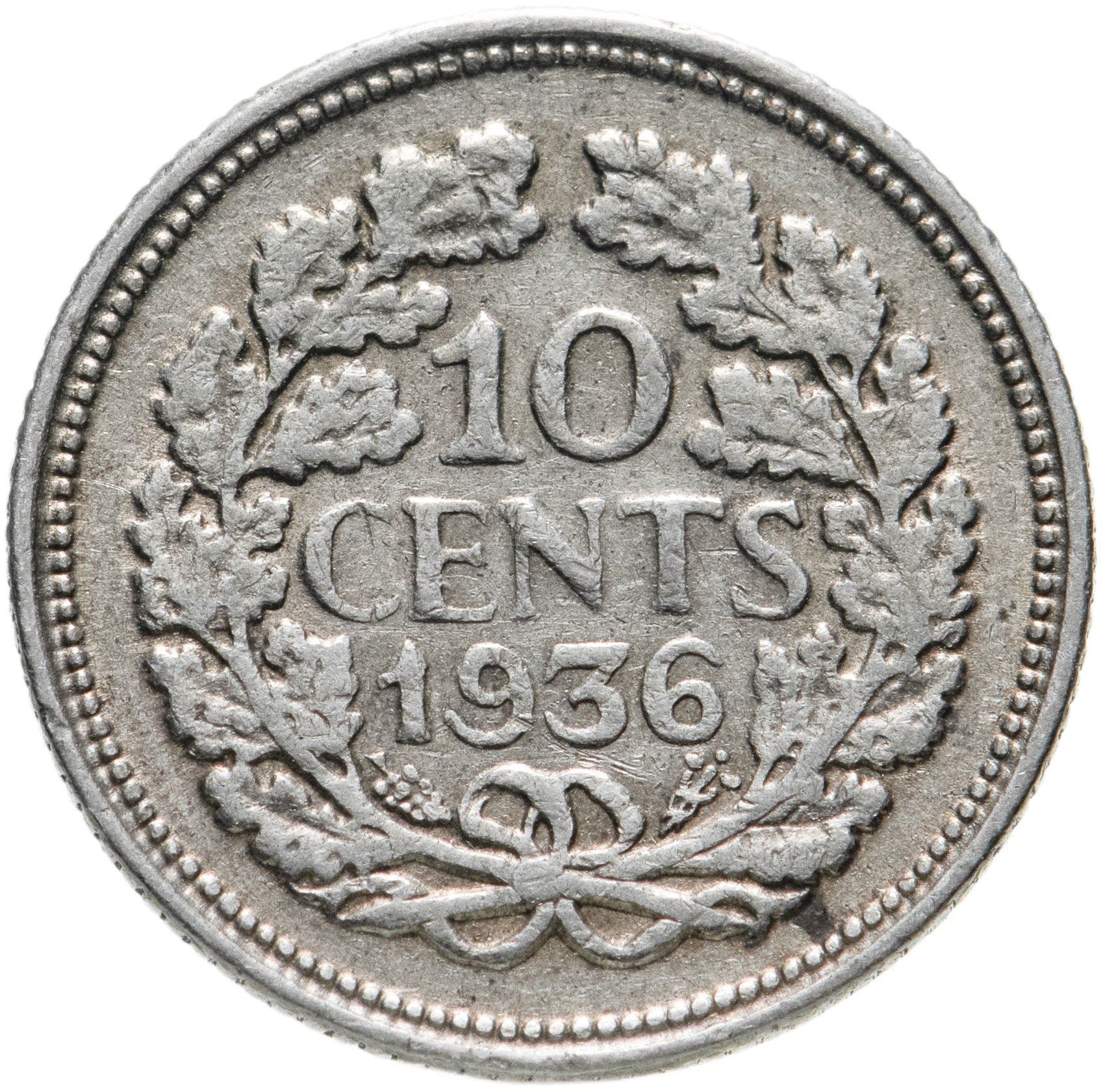 Netherlands Coin 10 Cents | Queen Wilhelmina | KM163 | 1926 - 1945