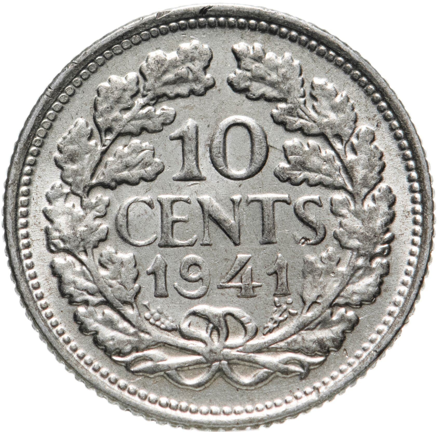 Netherlands Coin 10 Cents | Queen Wilhelmina | KM163 | 1926 - 1945