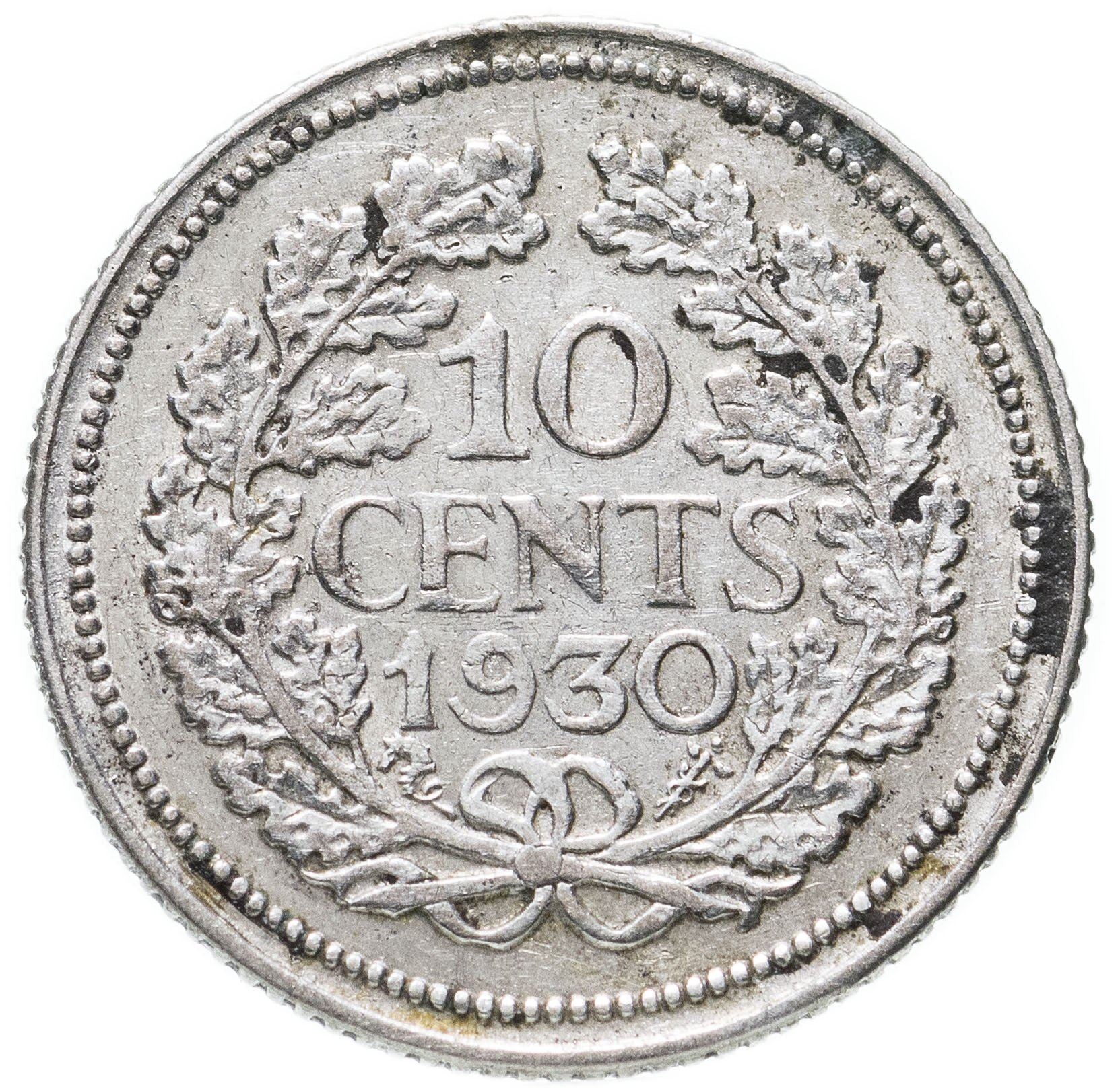 Netherlands Coin 10 Cents | Queen Wilhelmina | KM163 | 1926 - 1945