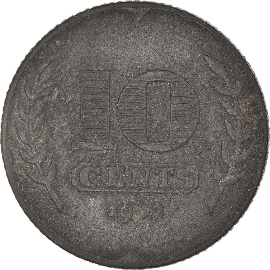 Netherlands Coin 10 Cents | Queen Wilhelmina | Tulip | KM173 | 1941 - 1943