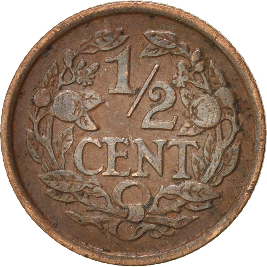 Netherlands Coin ½ Cent | Queen Wilhelmina | Lion | KM138 | 1909 - 1940