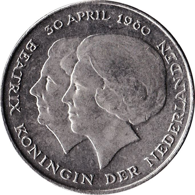 Netherlands Coin 2½ Gulden | Queen Beatrix | KM201 | 1980