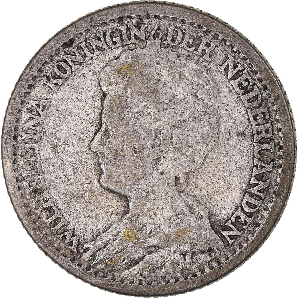 Netherlands Coin 25 Cents | Queen Wilhelmina | KM146 | 1910 - 1925