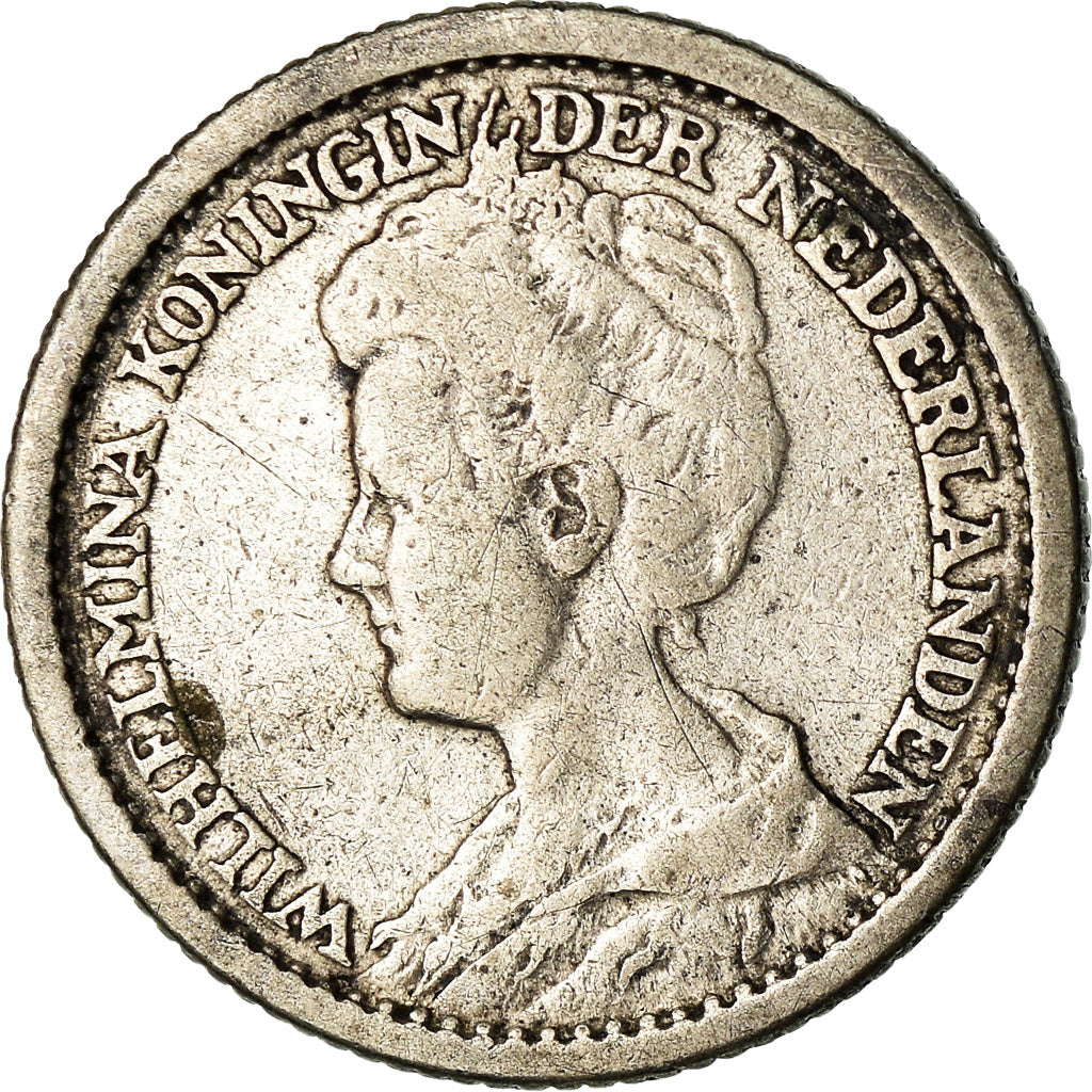 Netherlands Coin 25 Cents | Queen Wilhelmina | KM146 | 1910 - 1925