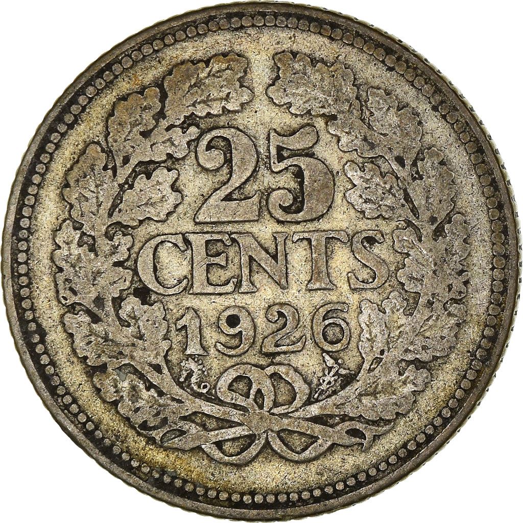 Netherlands Coin 25 Cents | Queen Wilhelmina | KM164 | 1926 - 1945