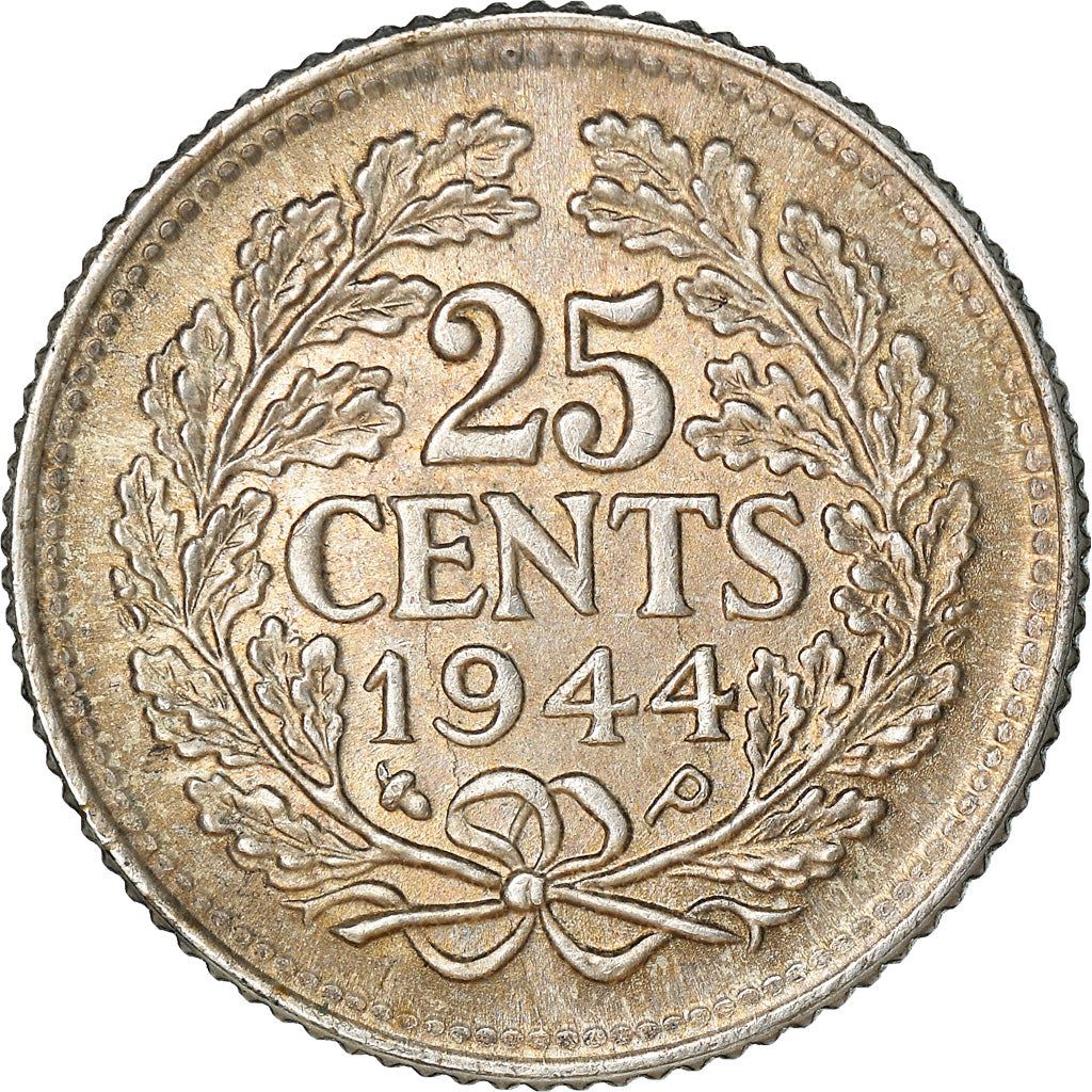 Netherlands Coin 25 Cents | Queen Wilhelmina | KM164 | 1926 - 1945