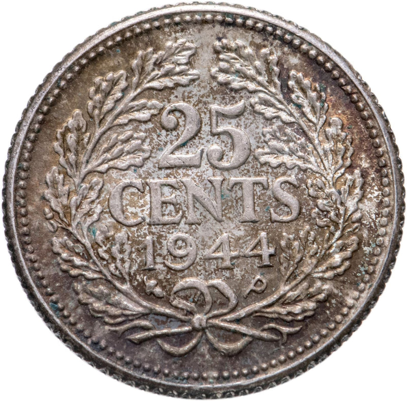Netherlands Coin 25 Cents | Queen Wilhelmina | KM164 | 1926 - 1945