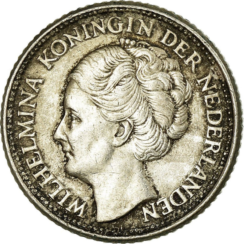 Netherlands Coin 25 Cents | Queen Wilhelmina | KM164 | 1926 - 1945