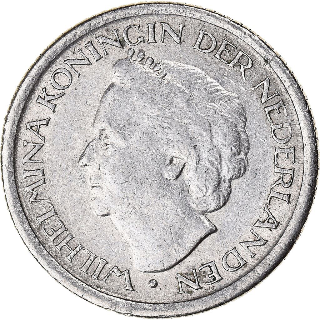 Netherlands Coin 25 Cents | Queen Wilhelmina | KM178 | 1948