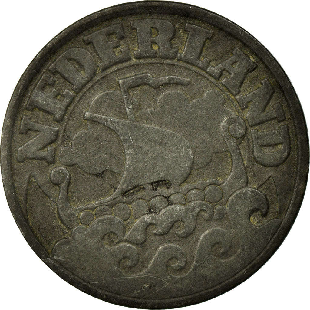 Netherlands Coin 25 Cents | Queen Wilhelmina | Ship | KM174 | 1941 - 1943