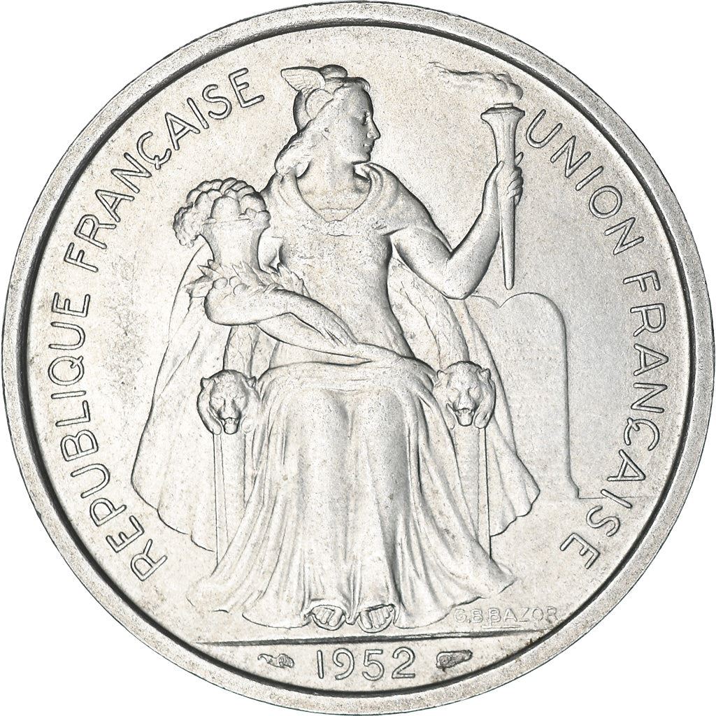 New Caledonia 5 Francs Union Française Coin 1952 KM 4