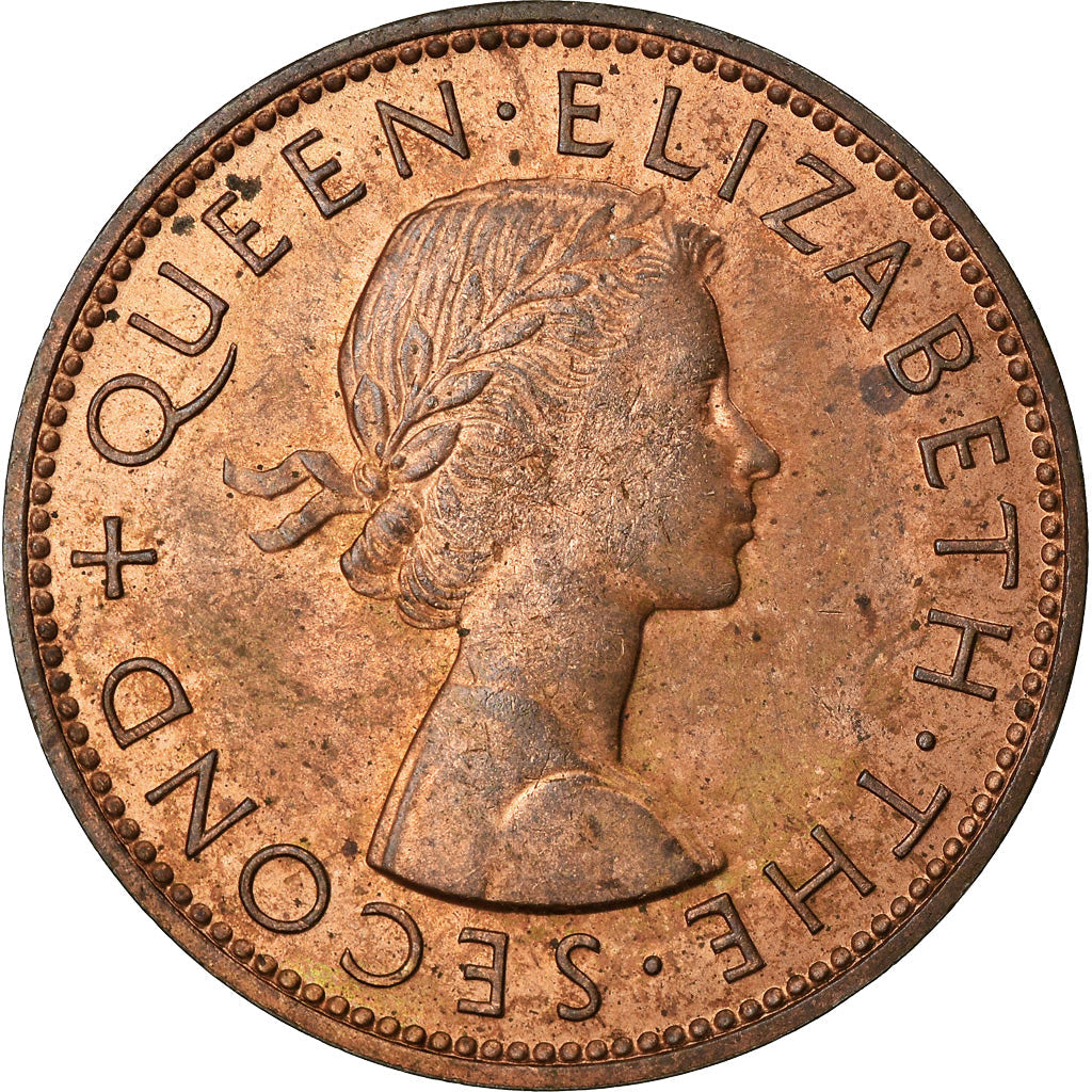 New Zealander 1 Penny Coin| Queen Elizabeth II | Tui Bird | KM24 | 1953 - 1965