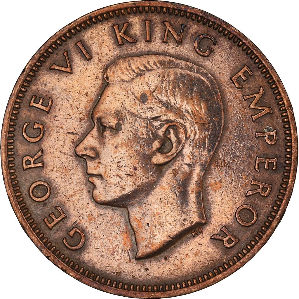 New Zealander 1/2 Penny Coin | King George VI | Hei-tiki Pendant | KM12 | 1940 - 1947