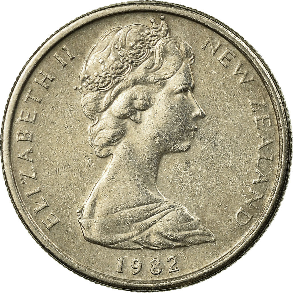 New Zealander 5 Cents Coin | Queen Elizabeth II | Tuatara Lizard | KM34 | 1967 - 1985