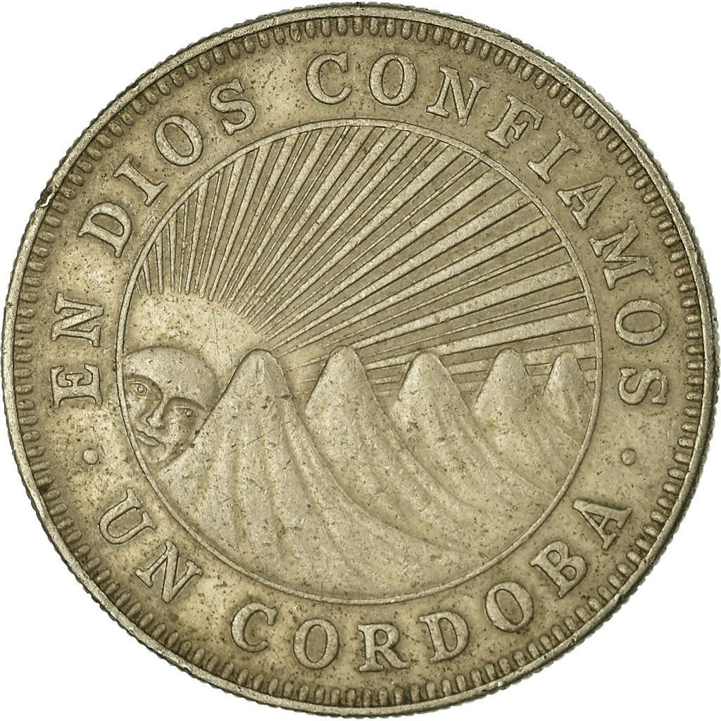 Nicaragua | 1 Cordoba Coin | Explorer | Sun | Volcanos | Km:26 | 1972