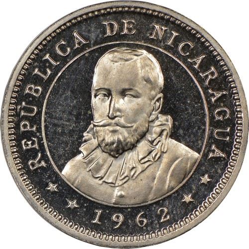 Nicaragua | 5 Centavos Coin | Explorer | Sun | Volcanos | Km:24.2 | 1962 - 1965