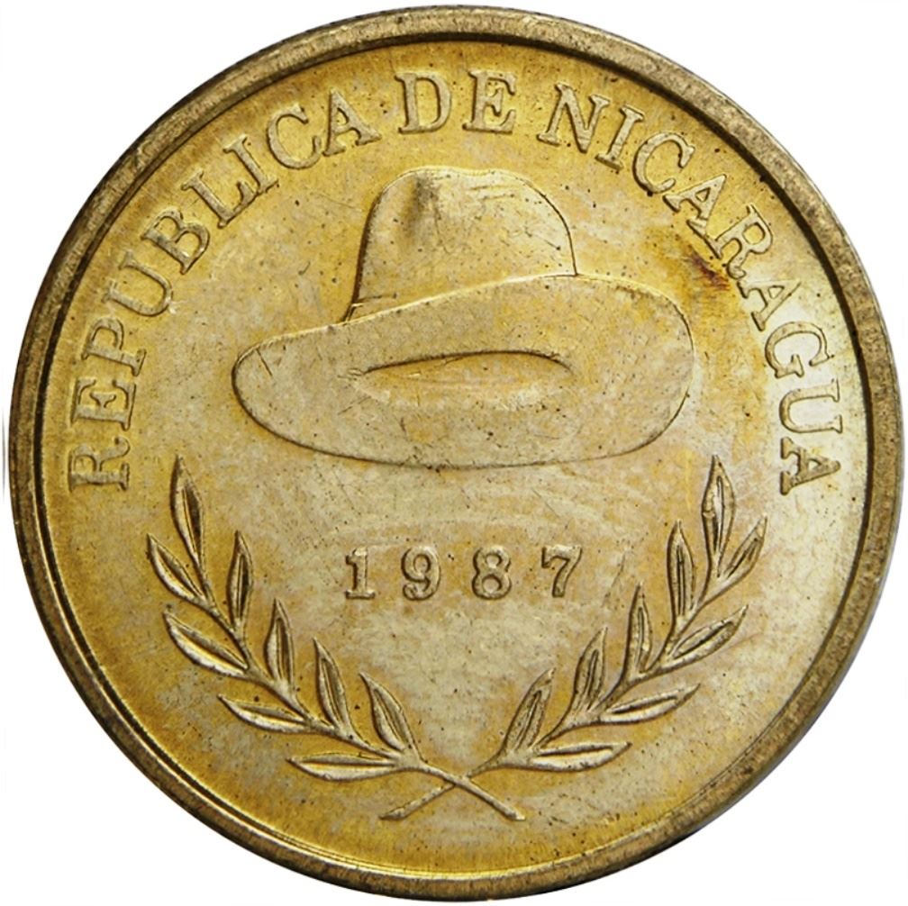 Nicaragua 50 Centavos Coin | Panama Hat | KM58 | 1987