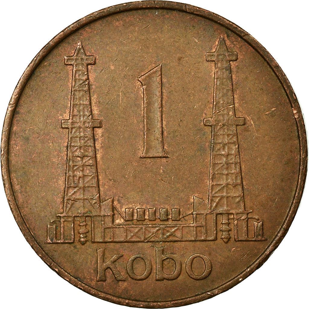 Nigeria | 1 Kobo Coin | Oil wells | Km:8.1 | 1973 - 1974