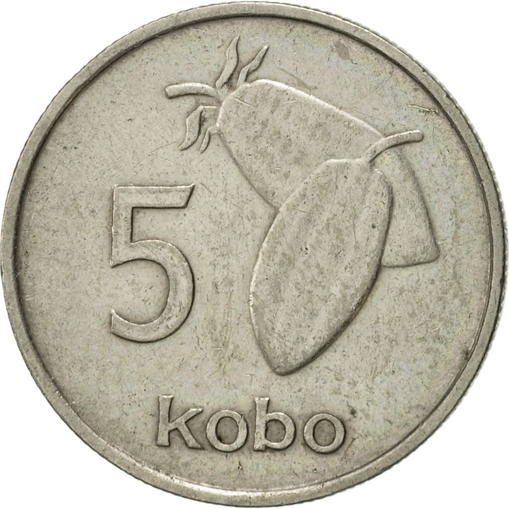 Nigeria | 5 Kobo Coin | Cocoa beans | Km:9.1 | 1973 - 1986