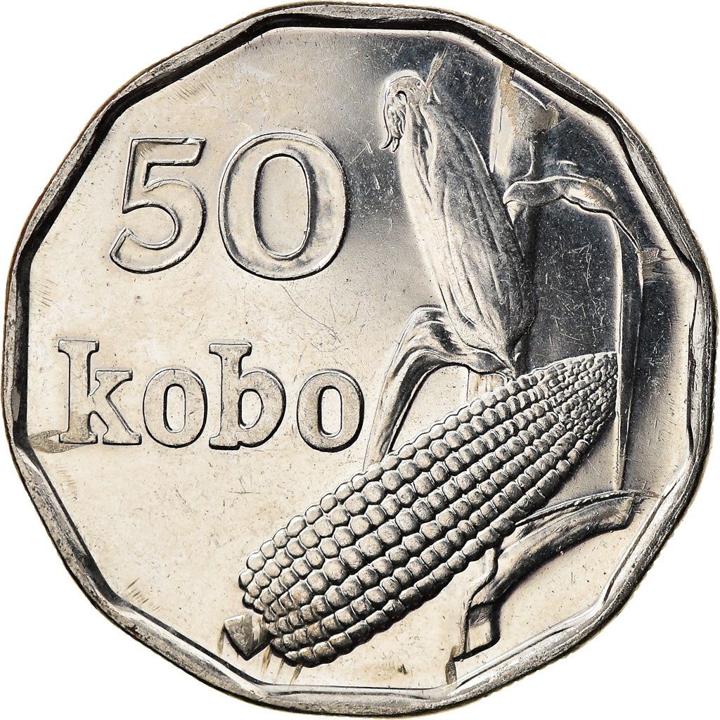 Nigeria | 50 Kobo Coin | Corn | Km:13.1 | 1991