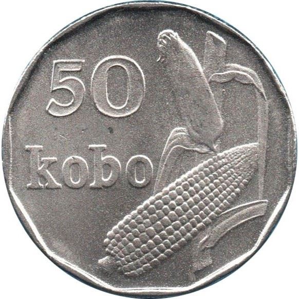 Nigeria | 50 Kobo Coin | Corn | Km:13.2 | 1993