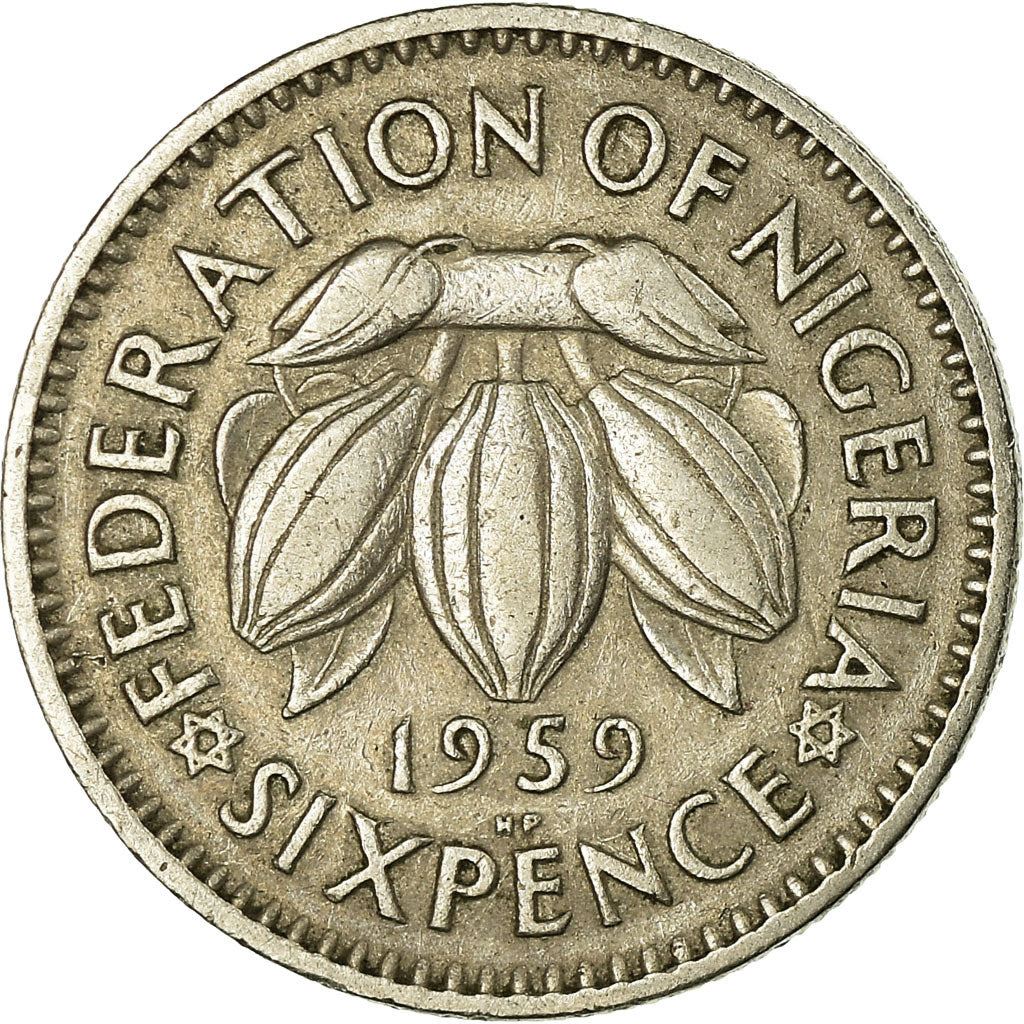 Nigeria | 6 Pence Coin | Cacao beans | Km:4 | 1959