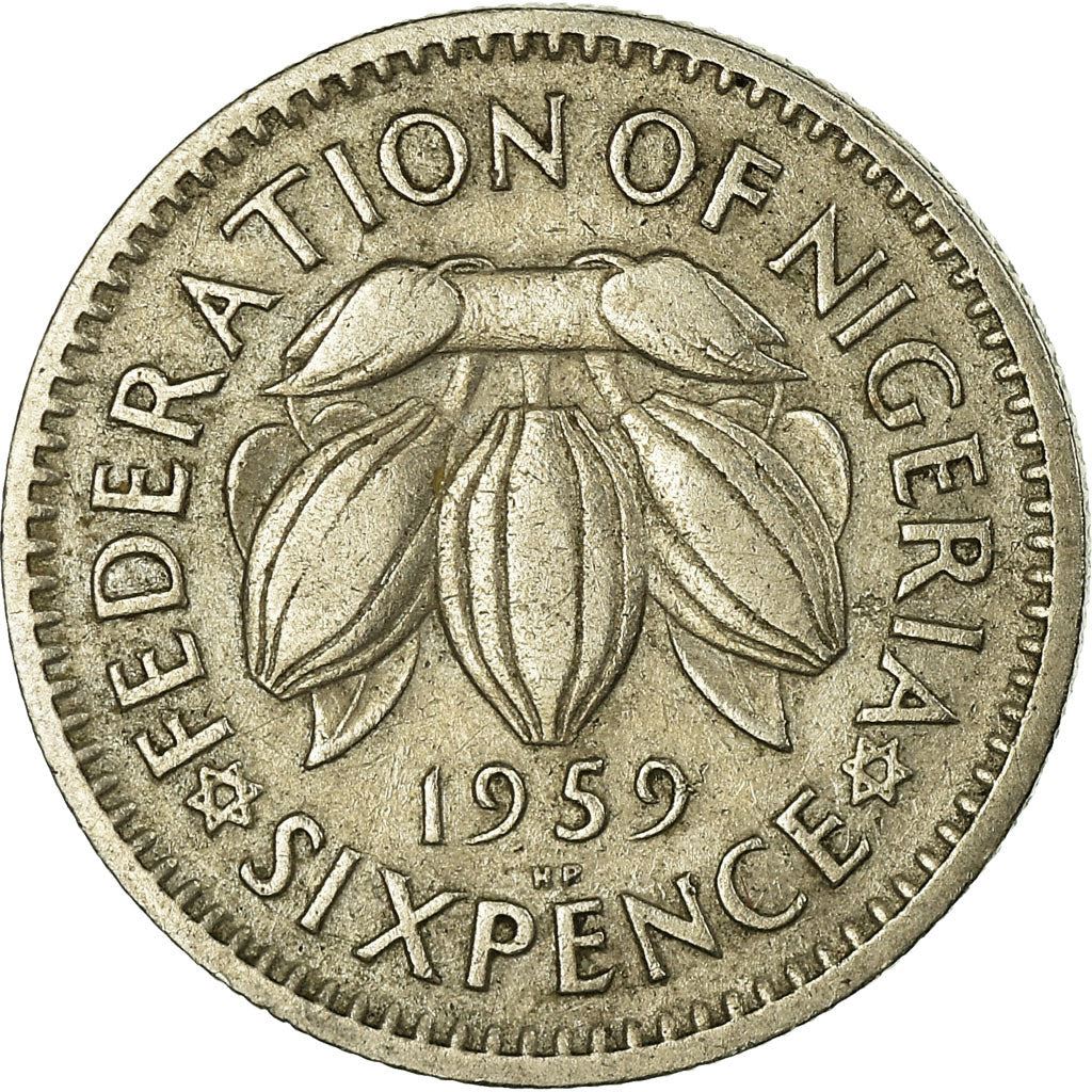 Nigeria | 6 Pence Coin | Cacao beans | Km:4 | 1959