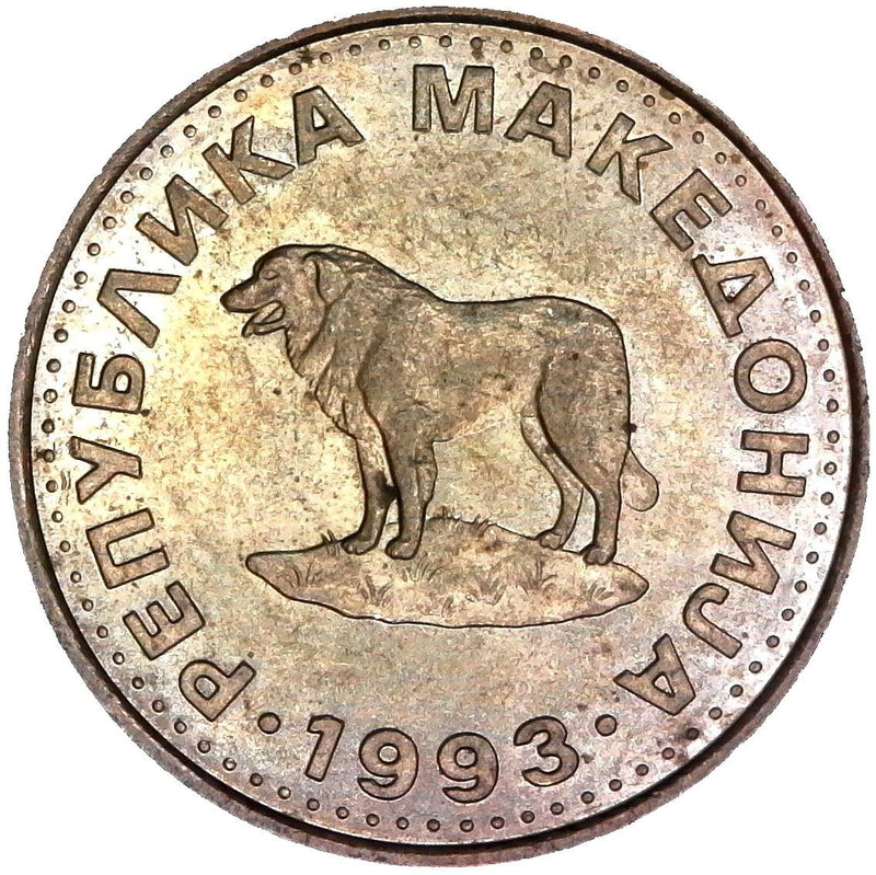 North Macedonia 1 Denar Coin | Sarplaninac | KM2 | 1993 - 2014