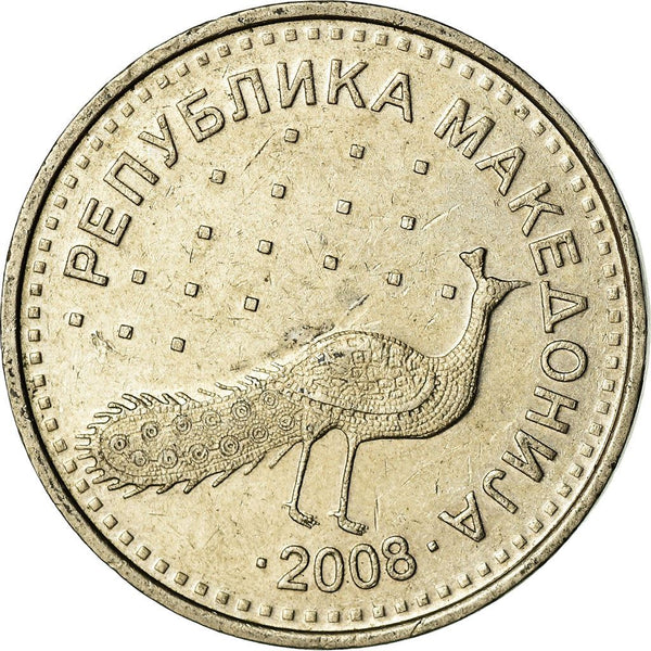 North Macedonia 10 Denari Coin | Peacock | KM31 | 2008 - 2017