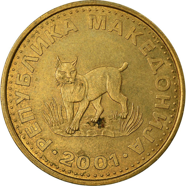 North Macedonia 5 Denari Coin | Balkan Lynx | KM4 | 1993 - 2014
