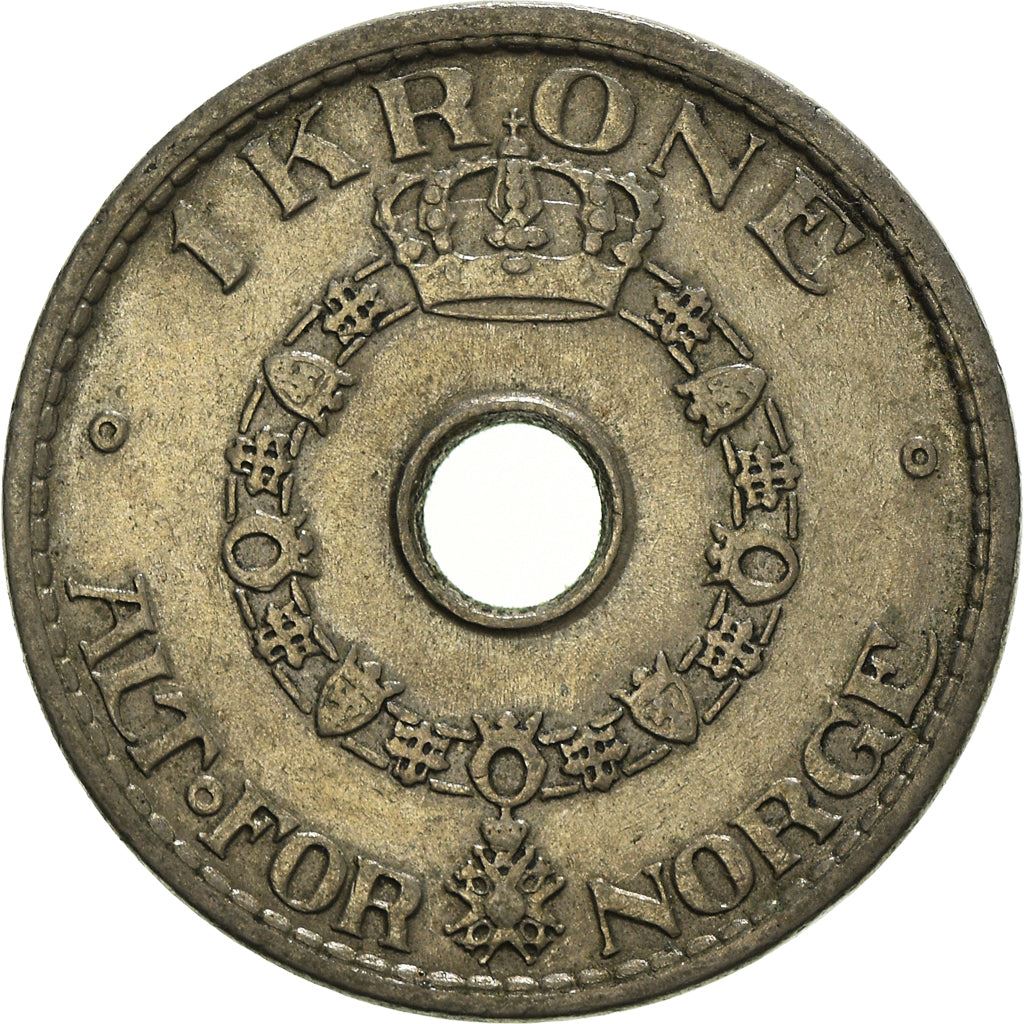 Norway 1 Krone - Haakon VII Coin KM385 1925 - 1951