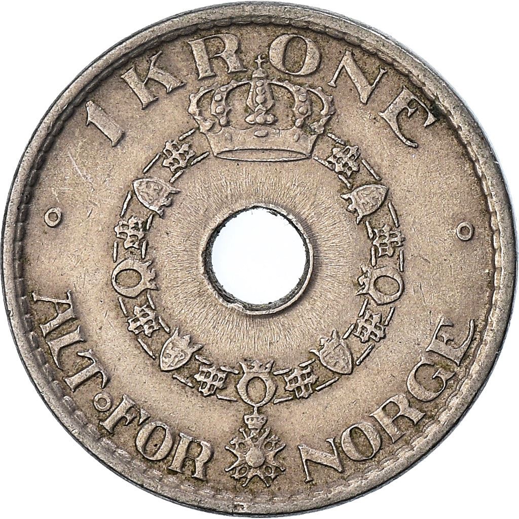 Norway 1 Krone - Haakon VII Coin KM385 1925 - 1951