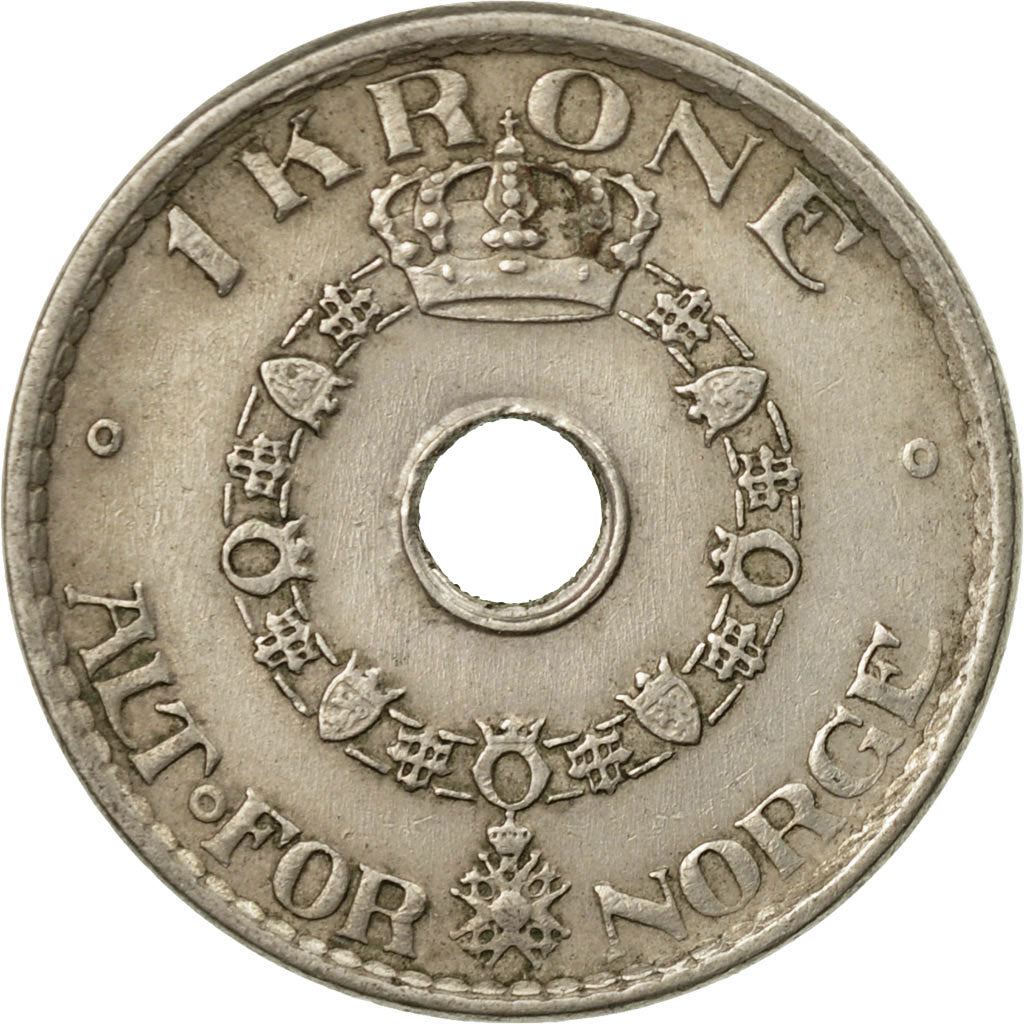 Norway 1 Krone - Haakon VII Coin KM385 1925 - 1951