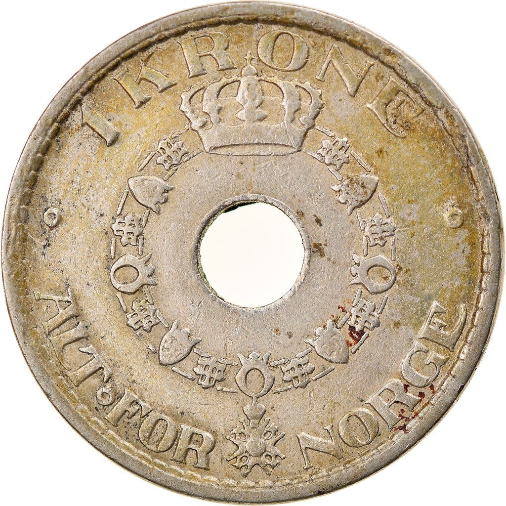 Norway 1 Krone - Haakon VII Coin KM385 1925 - 1951