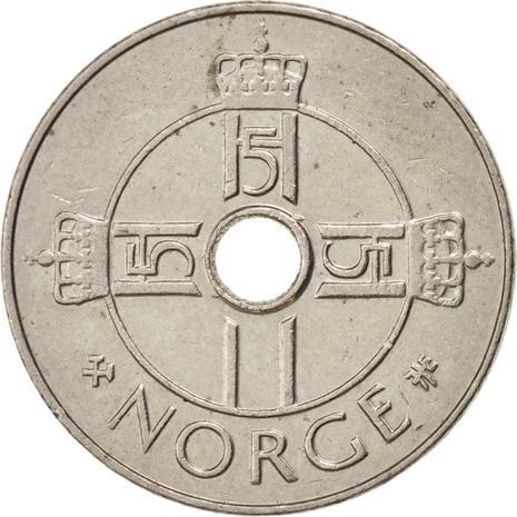 Norway 1 Krone - Harald V Coin KM462 1997 - 2016