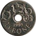 Norway 1 Krone - Harald V Coin KM462 1997 - 2016