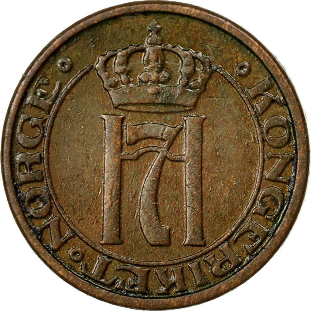 Norway 1 Øre - Haakon VII Coin KM367 1908 - 1952