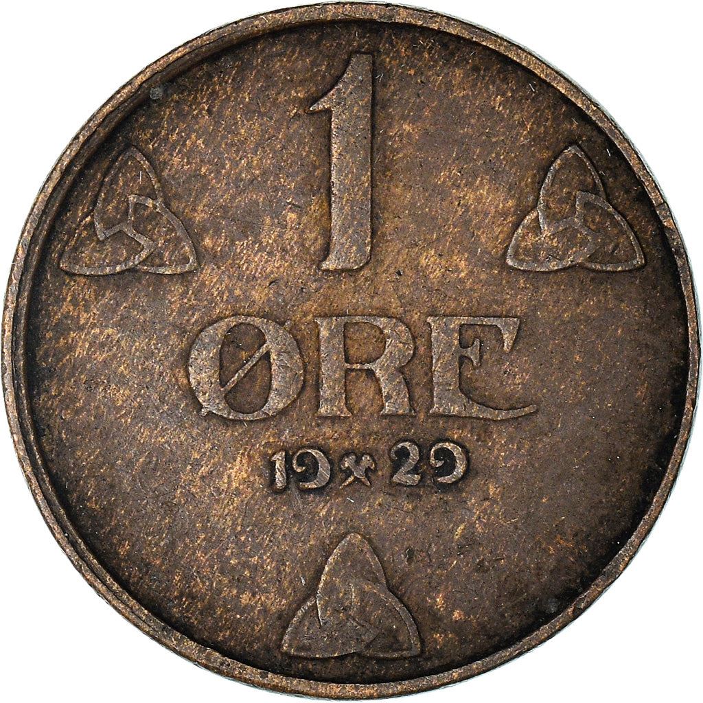 Norway 1 Øre - Haakon VII Coin KM367 1908 - 1952