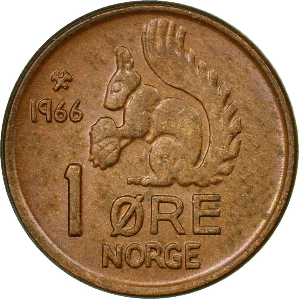 Norway 1 Øre - Olav V Coin KM403 1958 - 1972