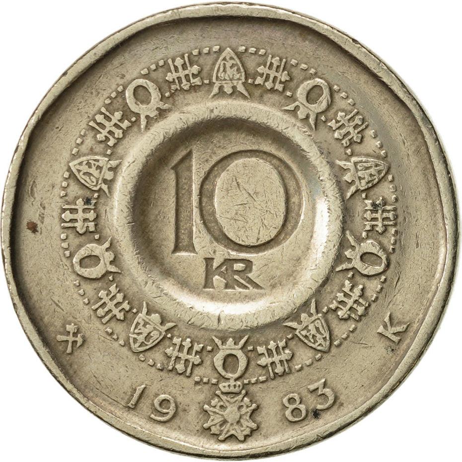 Norway 10 Kroner Coin | Olav V | KM427 | 1983 - 1991