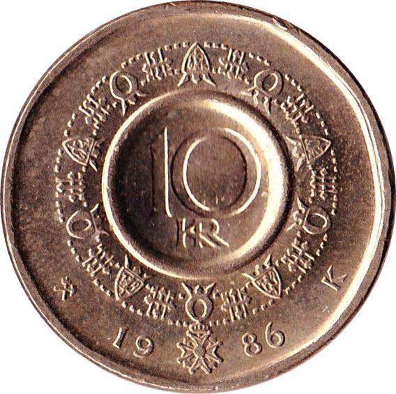 Norway 10 Kroner Coin | Olav V | KM427 | 1983 - 1991