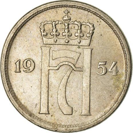 Norway 10 Øre - Haakon VII Coin KM396 1951 - 1957