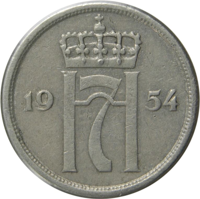 Norway 10 Øre - Haakon VII Coin KM396 1951 - 1957