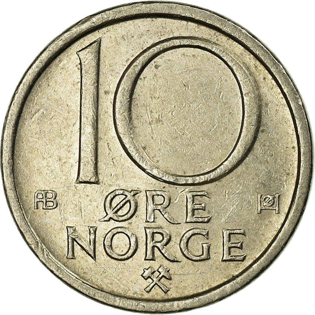 Norway 10 Øre - Olav V Coin KM416 1974 - 1991