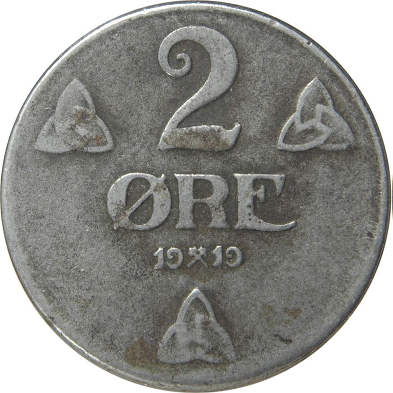 Norway 2 Ore Coin | Haakon VII | KM371a | 1917 - 1920