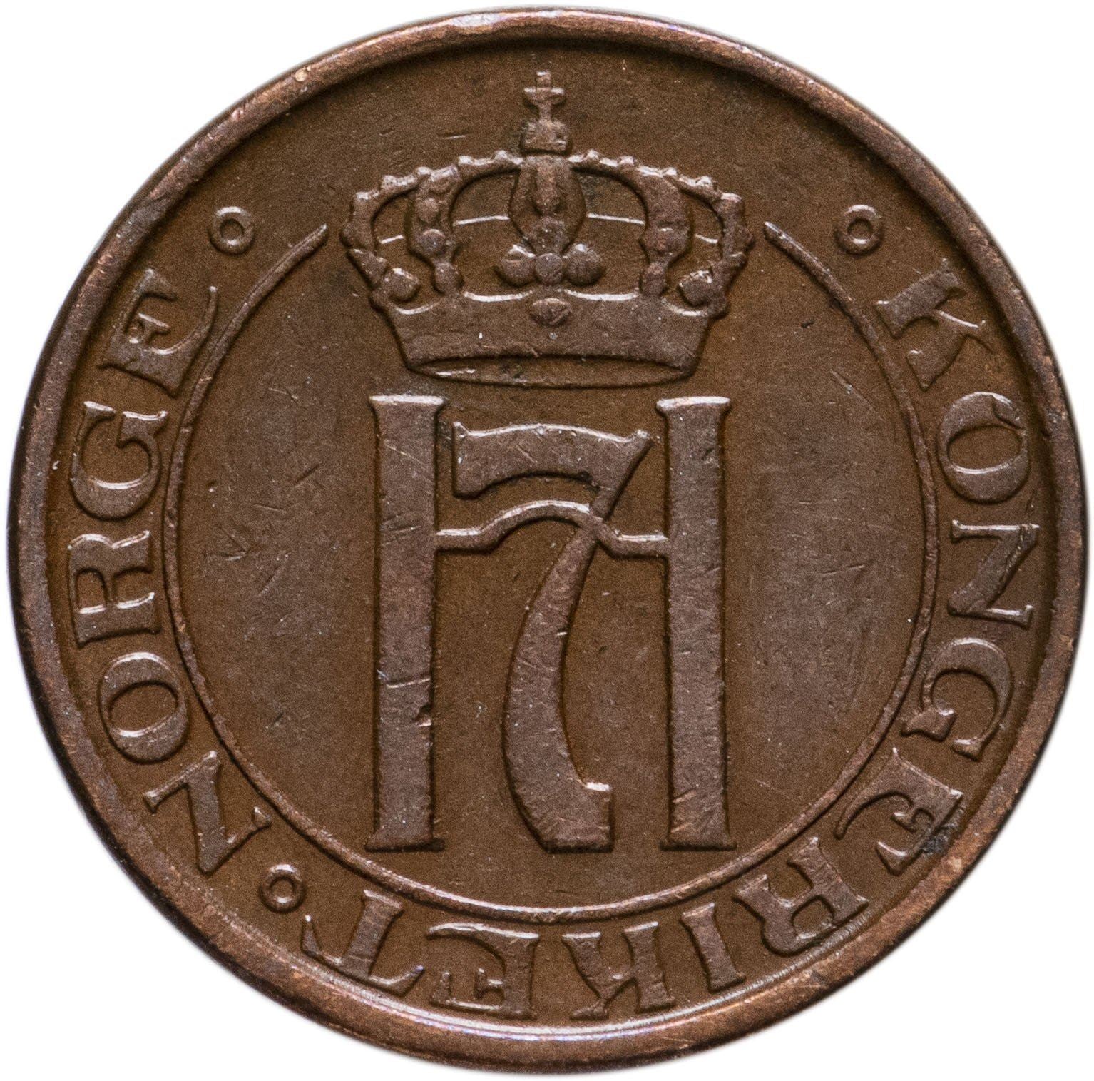 Norway 2 Øre - Haakon VII Coin KM371 1909 - 1952